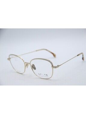 State Paulina Gold White Designer Authentic Eyeglasses 53-17-145